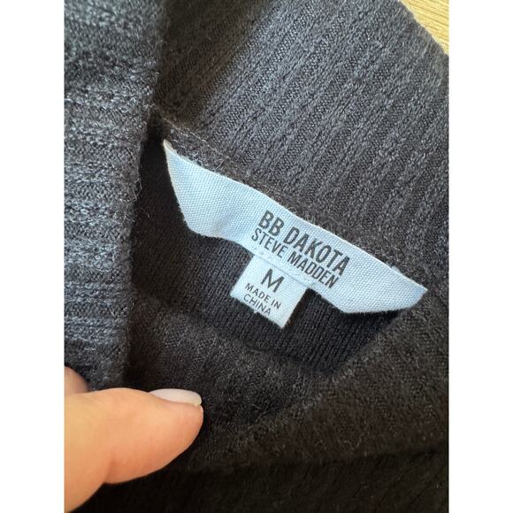 BB DAKOTA BY STEVE MADDEN Ribbed Talking Body Long Sleeve Sweater Dress Med $80 - Picture 7 of 7